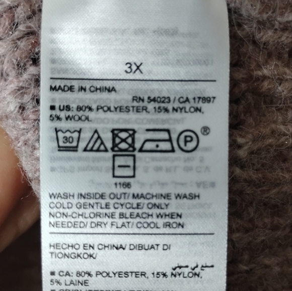 Old Navy Plus 3X NWT Cable Knit Sweater | Taupe Gray Oversized Pullover - Picture 6 of 7